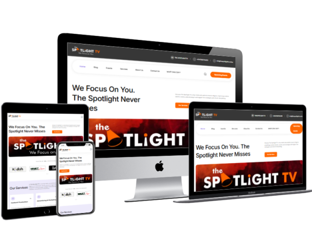 Brand Identity, Website Design & Event Ticketing for The Spotlight TV